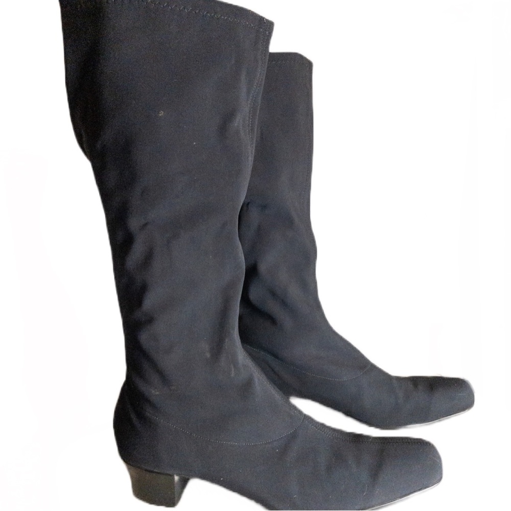 Munro Newbury Black Tall Stretch Fabric Fashion Pull On Boot Size 13 - NTN - Picture 7 of 12